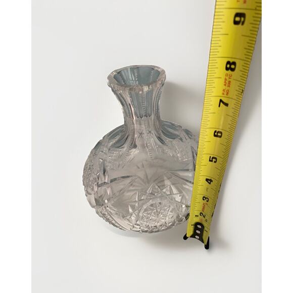Crystal Carafe Vintage Vase Diamond Zipper Cut Decanter Clear - Picture 4 of 11